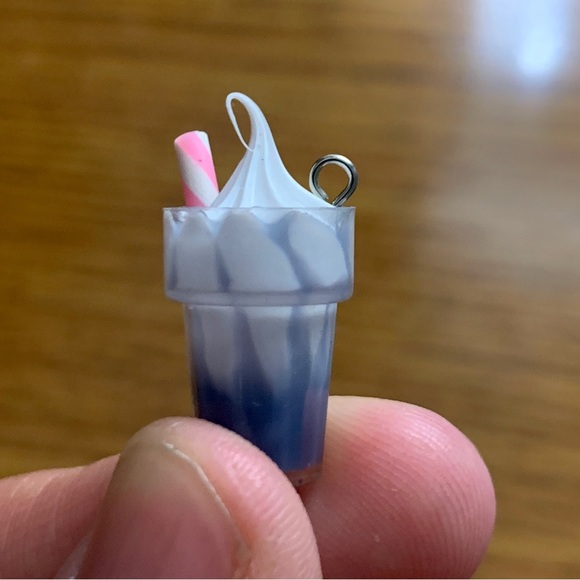 Navy Milkshake Charm Pendant - Picture 3 of 6
